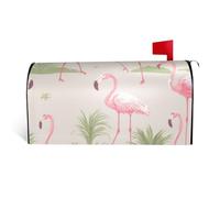 LHBWCVN Housse de boîte aux lettres magnétique personnalisée, motif flamants roses, couverture de boîte aux lettres décorative pour jardin, cour, décoration de boîte aux lettres surdimensionnée