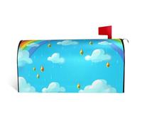 LHBWCVN Housse de boîte aux lettres magnétique personnalisée, motif nuages et gouttes de pluie, décoration de boîte aux lettres surdimensionnée pour jardin, cour, 53,3 x 45,7 cm