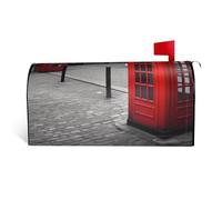 LHBWCVN Housse de boîte aux lettres magnétique personnalisée pour cabine téléphonique londonienne - Décoration de boîte aux lettres surdimensionnée pour jardin, cour, 53,3 x 45,7 cm