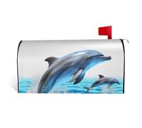 LHBWCVN Housse de boîte aux lettres magnétique unique en 3D avec motif dauphin, couverture de boîte aux lettres personnalisée, couverture décorative de boîte aux lettres de bienvenue pour jardin, cour