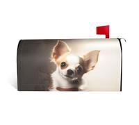 LHBWCVN Housse magnétique de boîte aux lettres motif chihuahua mignon personnalisé, couverture décorative de boîte aux lettres de bienvenue pour jardin, cour, décoration de boîte aux lettres