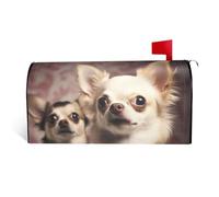 LHBWCVN Housse magnétique de boîte aux lettres motif chihuahua mignon personnalisé, couverture décorative de boîte aux lettres de bienvenue pour jardin, cour, décoration de boîte aux lettres