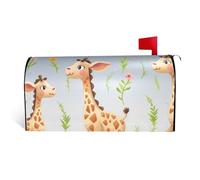 LHBWCVN Housse magnétique de boîte aux lettres motif girafe mignonne personnalisée, couverture décorative de boîte aux lettres de bienvenue pour jardin, cour, décoration de boîte aux lettres