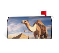 LHBWCVN Housses de boîte aux lettres magnétique personnalisée, couvre-boîte aux lettres de bienvenue pour jardin, cour, décoration de boîte aux lettres surdimensionnée, camel, 64,8 x 53,3 cm, chameau