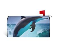 LHBWCVN Housses de boîte aux lettres magnétique personnalisée, motif dauphin, pour jardin, cour, décoration de boîte aux lettres surdimensionnée, 53,3 x 45,7 cm