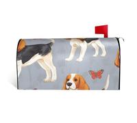 LHBWCVN Housses de boîte aux lettres magnétiques personnalisées avec motifs de beagle, pour boîte aux lettres de bienvenue, jardin, cour, décoration de boîte aux lettres standard, surdimensionnée