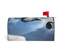 LHBWCVN Housses de boîte aux lettres magnétiques personnalisées en forme d'avion volant pour boîte aux lettres de bienvenue pour jardin, cour, décoration de boîte aux lettres surdimensionnée standard