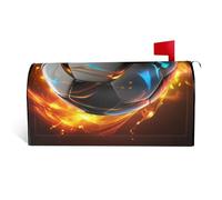 LHBWCVN Housses magnétiques de boîte aux lettres motif ballon de football, couverture de boîte aux lettres décorative pour jardin, cour, décoration de boîte aux lettres surdimensionnée standard, 64,8