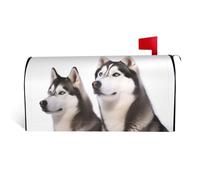 LHBWCVN Housses magnétiques de boîte aux lettres motif chiens Husky, couverture décorative de boîte aux lettres surdimensionnée pour jardin, cour, 64,8 x 53,3 cm