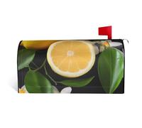 LHBWCVN Housses magnétiques de boîte aux lettres motif citron et fleur, couverture de boîte aux lettres personnalisée pour décoration de boîte aux lettres de bienvenue pour jardin, cour, décoration de