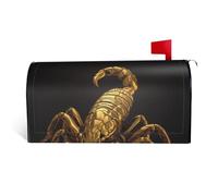 LHBWCVN Housses magnétiques de boîte aux lettres motif scorpion doré personnalisé, couverture décorative de boîte aux lettres de bienvenue pour jardin, cour, décoration de boîte aux lettres