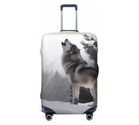 LHBWCVN Howling Wolf Housse de bagage pour valise, approuvée TSA, lavable pour valise de 45,7 à 81,3 cm, anti-rayures, housse de bagage de voyage, Noir , L