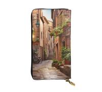 Lhbwcvn Italian Street Portefeuille en cuir pour homme et femme avec blocage RFID, grande capacité, porte-cartes de crédit, porte-monnaie avec fermeture éclair, support de téléphone, sac à main de