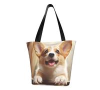 LHBWCVN Joli sac fourre-tout Corgi pour femme avec poignée sur le dessus, grand sac besace à bandoulière, sac à main décontracté, sac de courses esthétique, sac d'épicerie, sac de travail, sac de