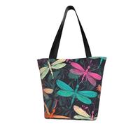 LHBWCVN Joli sac fourre-tout en forme de libellule pour femme avec poignée sur le dessus, grand sac besace à bandoulière, sac à main décontracté, sac de courses esthétique, sac d'épicerie, sac de
