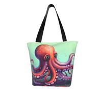 LHBWCVN Joli sac fourre-tout en forme de pieuvre pour femme avec poignée sur le dessus, grand sac à bandoulière décontracté, sac de courses esthétique, sac d'épicerie, sac de travail, sac de voyage