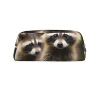 LHBWCVN Jolie trousse à crayons de grande capacité en cuir avec motif raton laveur - Trousse de maquillage esthétique pour homme et femme - Trousse de toilette de voyage avec fermeture éclair