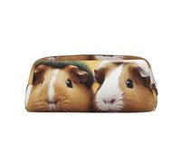 LHBWCVN Jolie trousse à crayons de grande capacité en cuir pour homme et femme, trousse de toilette de voyage avec fermeture éclair, grande ouverture, porte-monnaie, Argenté, One Size