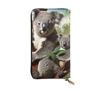 Lhbwcvn Koala Portefeuille familial pour homme et femme - Portefeuille en cuir avec blocage RFID - Grande capacité - Porte-cartes de crédit - Porte-monnaie avec fermeture éclair - Support de téléphone