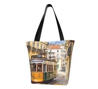 LHBWCVN Lisbon - Sac fourre-tout pour femme avec poignée sur le dessus, grand sac besace à bandoulière, sac à main décontracté, sac de courses esthétique, sac d'épicerie, sac de travail, sac de voyage