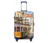LHBWCVN Lisbon Tram Housse de bagage pour valise, approuvée TSA, lavable pour valises de 45,7 à 81,3 cm, anti-rayures, housse de bagage de voyage, Noir , S