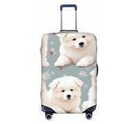 LHBWCVN Little White Dogs Housse de bagage pour valise, approuvée par la TSA, lavable pour valise de 45,7 à 81,3 cm, anti-rayures, housse de bagage de voyage, Noir , S