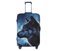 LHBWCVN Lonely Wolf Housse de bagage pour valise, approuvée TSA, lavable pour valise de 45,7 à 81,3 cm, anti-rayures, housse de bagage de voyage, Noir , XL