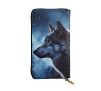 Lhbwcvn Lonely Wolf Portefeuille en cuir pour homme et femme avec blocage RFID, grande capacité, porte-cartes de crédit, porte-monnaie avec fermeture éclair, support de téléphone, sac à main de