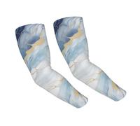 LHBWCVN Manchons de bras en marbre blanc et bleu pour homme et femme - Manchons de compression pour le soleil - Protection UV