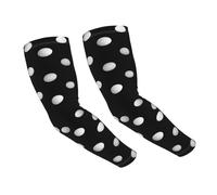 LHBWCVN Manchons de bras noirs et blancs à pois pour homme et femme - Manches de compression - Protection solaire UV