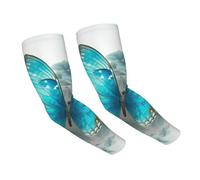LHBWCVN Manchons de bras papillon bleu clair pour homme et femme - Manches de refroidissement - Protection solaire UV - Manches de compression pour le sport