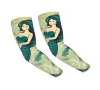 LHBWCVN Manchons de bras sirène rétro pour homme et femme - Manches de refroidissement - Protection solaire UV - Manches de compression pour le sport