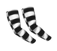 LHBWCVN Manchons de compression pour homme et femme - Motif drapeau à carreaux - Noir et blanc