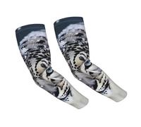 LHBWCVN Manchons de compression pour homme et femme - Motif léopard des neiges - Protection solaire UV