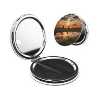 LHBWCVN Miroir compact pour sac à main, miroir de maquillage grossissant x1/2x pour homme et femme, belle vue des Pays-Bas, mini miroir de courtoisie pliable, miroir de voyage portable