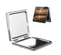 LHBWCVN Miroir compact pour sac à main, miroir de maquillage grossissant x1/2x pour homme et femme, belle vue des Pays-Bas, mini miroir de courtoisie pliable, miroir de voyage portable