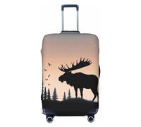 LHBWCVN Moose Mountain Housse de bagage pour valise, approuvée TSA, lavable pour valise de 45,7 à 81,3 cm, anti-rayures, housse de bagage de voyage, Noir , L