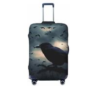 LHBWCVN Night Crow Housse de bagage pour valise, approuvée TSA, lavable pour valise de 45,7 à 81,3 cm, anti-rayures, housse de bagage de voyage, Noir , M