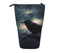 LHBWCVN Night Crow Trousse à crayons télescopique portable pour homme et femme