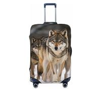 LHBWCVN Pack of Wolves Housse de bagage pour valise, approuvée par la TSA, lavable pour valise de 45,7 à 81,3 cm, anti-rayures, housse de bagage de voyage, Noir , M