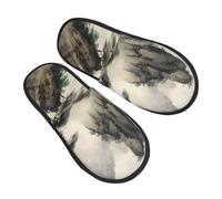 LHBWCVN Pantoufles chinoises en mousse à mémoire de forme pour femmes et hommes - Pantoufles chaudes en peluche tendance pour chambre à coucher - Chaussures décontractées d'intérieur et d'extérieur