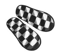 LHBWCVN Pantoufles noires et blanches en mousse à mémoire de forme pour homme et femme - Chaudes et tendance - Pour chambre à coucher, intérieur et extérieur, Noir/blanc, Medium Women/Medium Men