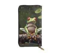 Lhbwcvn Portefeuille Peace Tree Frog pour homme et femme - Portefeuille en cuir avec blocage RFID - Grande capacité - Porte-cartes de crédit - Porte-monnaie avec fermeture éclair - Support pour