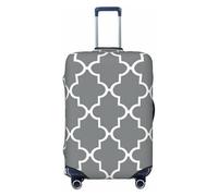 LHBWCVN Quatrefoil Housse de bagage grise pour valise approuvée TSA, housse de protection lavable pour valise de 45,7 à 81,3 cm, anti-rayures, housse de bagage de voyage, Noir , L