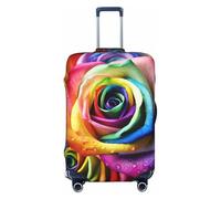 LHBWCVN Rainbow Rose Housse de Bagage pour Valise Homologué TSA, Protecteur Valise Lavable Convient 45-72 Pouces Anti-Rayures Valise Couverture Carry on Bagage Sleeve Voyage Valise Couverture, Noir, M