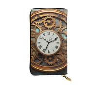 Lhbwcvn Rusty Steampunk Portefeuille en cuir pour homme et femme avec blocage RFID, grande capacité, porte-cartes de crédit, porte-monnaie avec fermeture éclair, support de téléphone, sac à main de