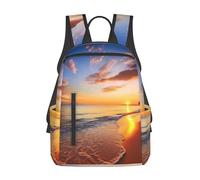 LHBWCVN Sac à dos de voyage beau lever de soleil tropical sur la plage sac à dos léger pour ordinateur portable sac à dos d'ordinateur sac à dos cadeau pour homme femme sac à dos de randonnée noir