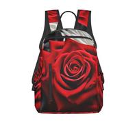 LHBWCVN Sac à dos de voyage léger pour ordinateur portable avec roses noires, blanches et rouges, cadeau pour homme et femme, noir, taille unique, sac à dos de voyage