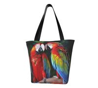 LHBWCVN Sac fourre-tout à deux perroquets colorés pour femme avec poignée sur le dessus, grand sac besace à bandoulière, sac à main décontracté, sac de courses esthétique, sac d'épicerie, sac de