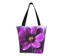 LHBWCVN Sac fourre-tout à fleurs violettes pour femme avec poignée sur le dessus, grand sac besace à bandoulière, sac à main décontracté, sac de courses esthétique, sac d'épicerie réutilisable